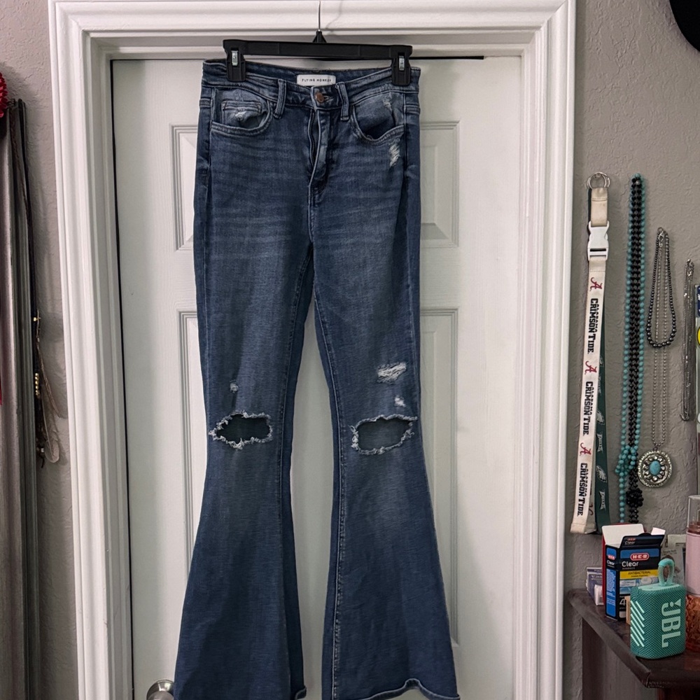 Flying monkey flare jeans